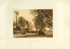 Plate In Photogravure Sabot Makers Huts Salon Paris  1890 Limited 1of 250  