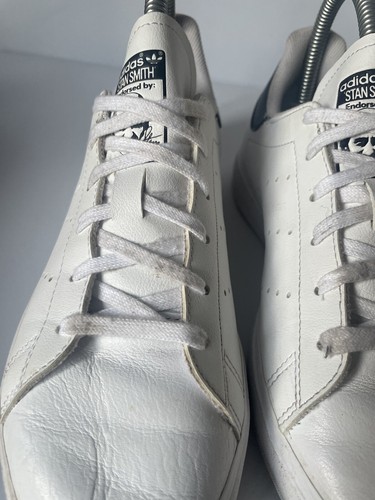 Adidas Stan Smith White and Black Trainer Sneakers Holo Primegreen UK 3 - Picture 10 of 12