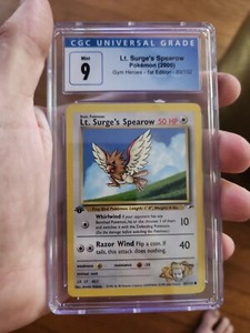Lt. Surge's Spearow Gym Heroes 1st Edition 83/132 CGC 9 PSA 