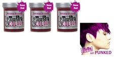 3 X Jerome Russell Punky Colour Semi-Permanent Hair Color 1422 Rose Red