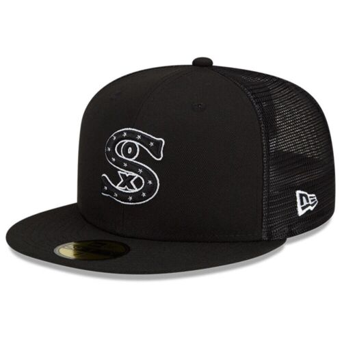 Chicago White Sox Black Hat Men's New Era Batting Practice 59FIFTY Fitted Size 7 - Afbeelding 1 van 4