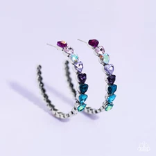 Paparazzi ~ Hypnotic Heart Attack Multi ❤️Hoop ❤️Earrings🌈 NEW LIFE OF PARTY🌈