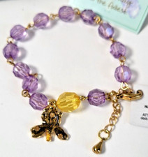 Beaded Charm Bracelet Rhinestone Iris Flower Inspirational Fashion Jewelry