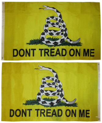 3x5 Gadsden Tea Party Rattlesnake Dont Tread on me White Snake Flag Double Sided
