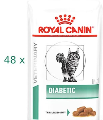 48 x 85 g Royal Canin DIABETIC (  15,95/kg) in Soße - Katzenfutter bei Diabetes