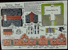 Cut-Score-Glue: 3D Victorian School in 7 pcs+6 stand-up figures, 6 steps, new
