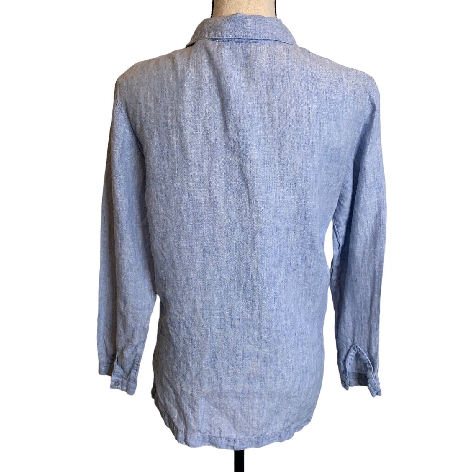 Marsh Landing Pant Set Womens PM Blue Linen Shirt… - image 5