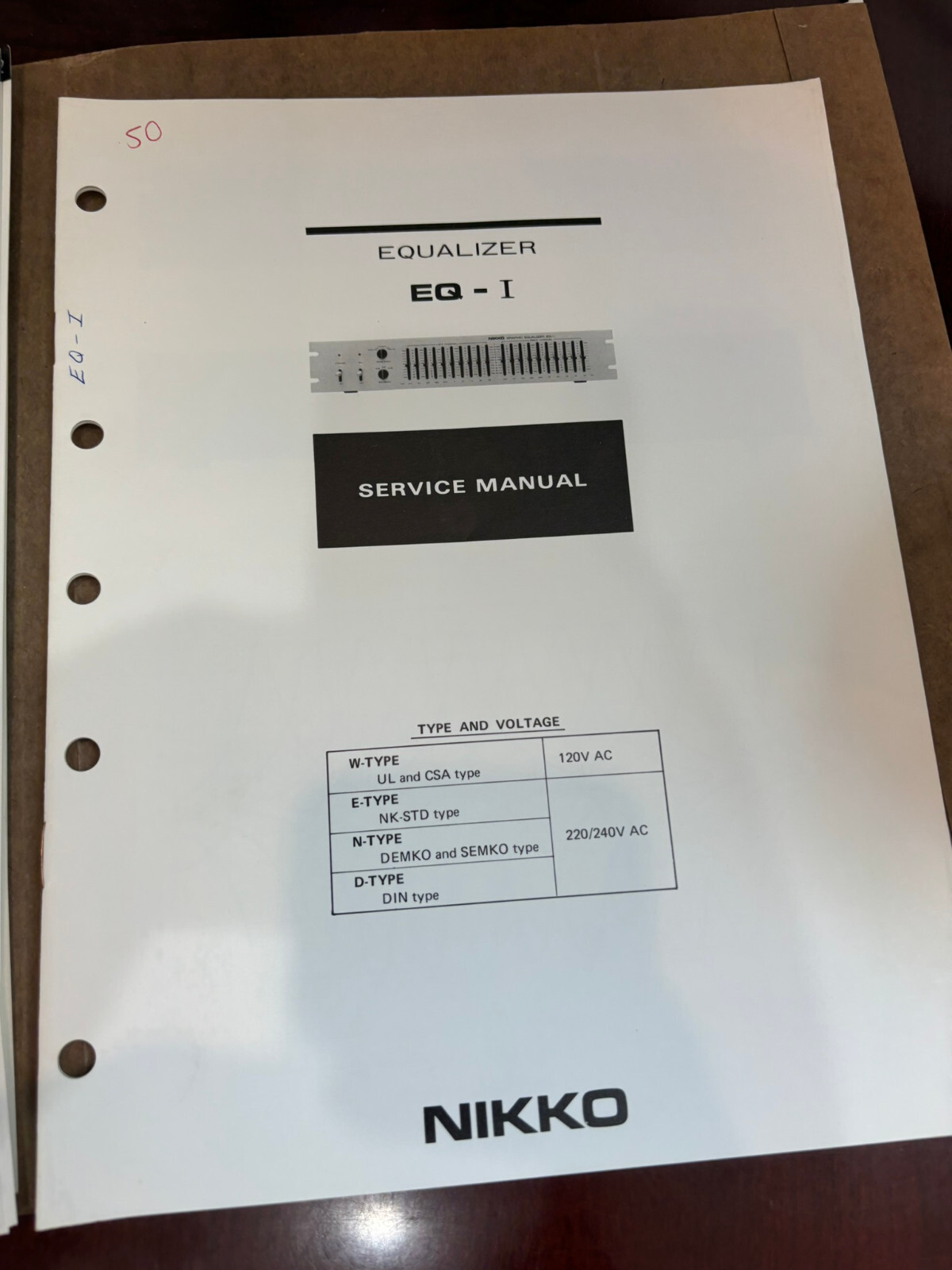 NIKKO EQ-I  EQ-1  EQI  Repair Service Manual 50 98 FROM THE USA **ORIGINAL**