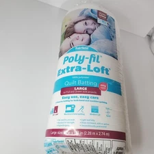 Extra-Loft Poly-Fil Fairfield Polyester Batting Large Queen Size 90"X108" Quilt 