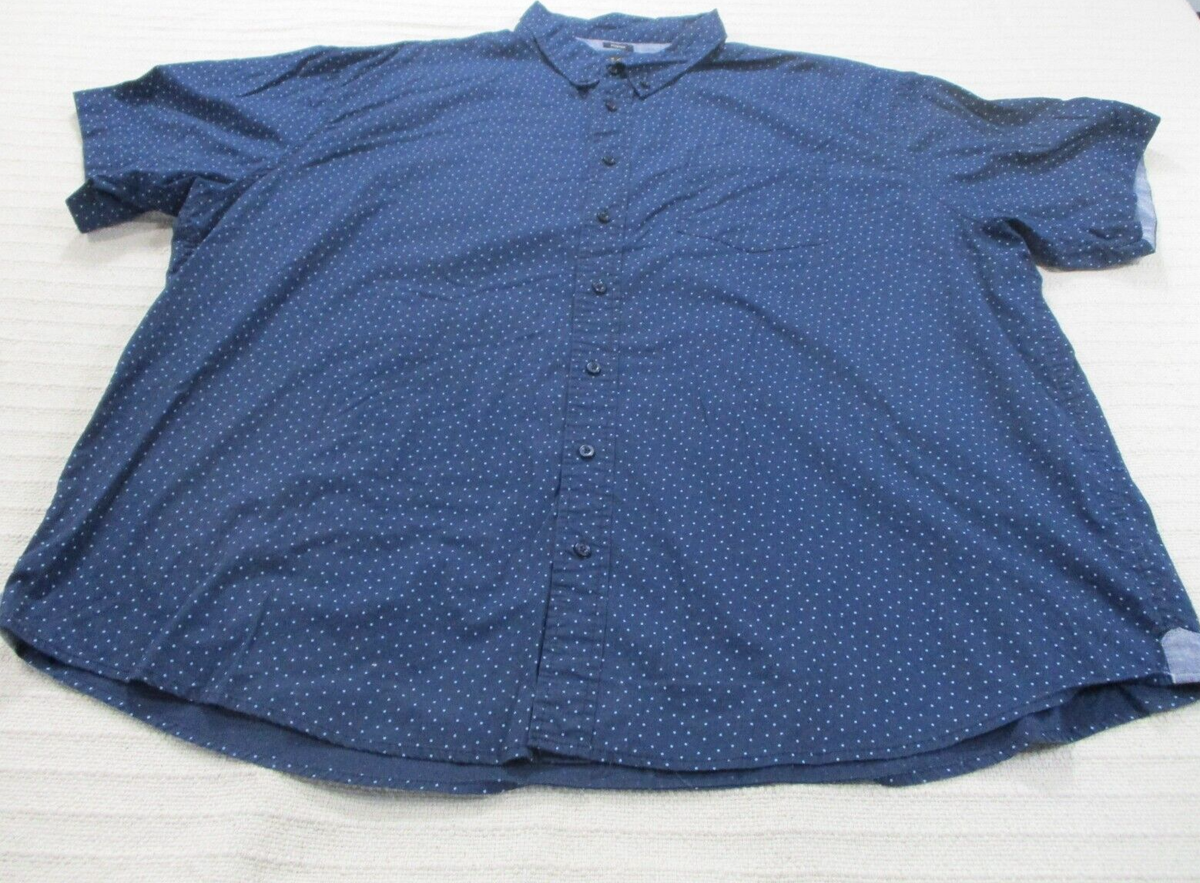 Lee Shirt Mens 4XL Blue Button Up Short Sleeve Stretch Collared