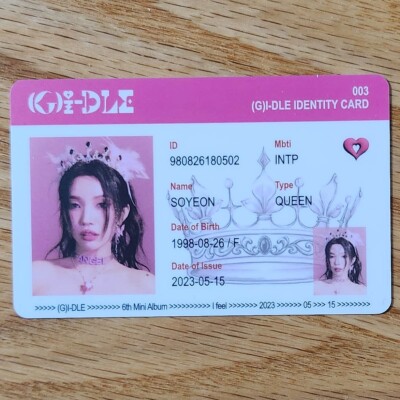 タレントカード i-dle Soyeon Official ID Card (G)I-dle 6th Mini Album I Feel