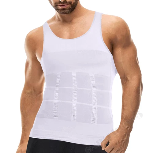 Men Body Shaper Slimming Tummy Control Vest Compression Tank Top Shapewear Shirt - Picture 17 of 23