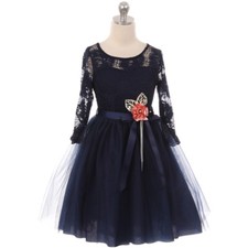 NAVY BLUE Size 2 Flower Girl Dress Birthday Recital Homecoming Bridesmaid Formal