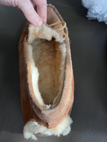 J.Crew Mens Sherpa-lined Suede Leather Slippers Tan Sz 11 - Picture 7 of 8