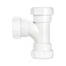 32mm Compression Swept Tee Plumbing Fitting White Pipe Connector Joint 3 Way