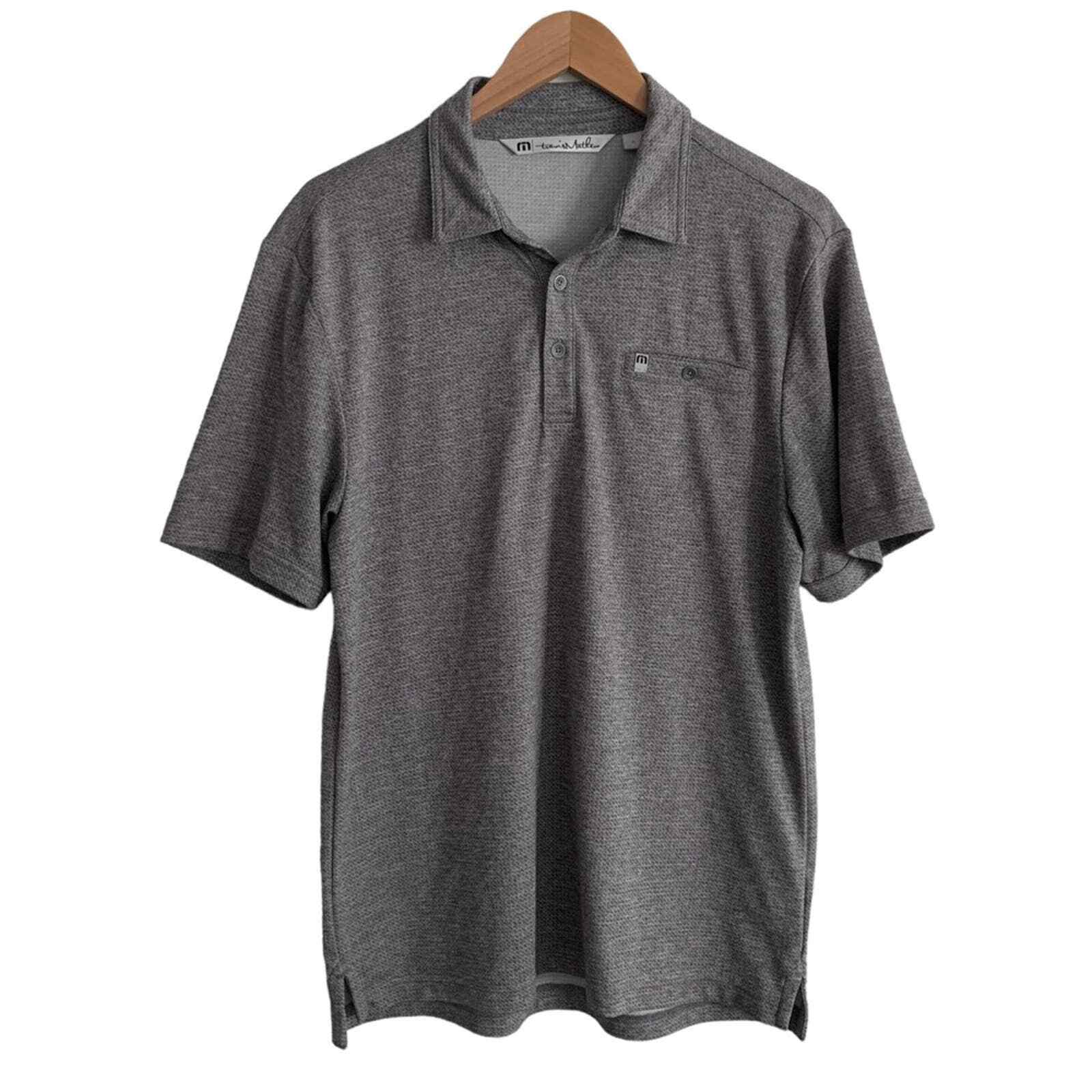Travis Mathew Gray Button Pocket Performance Polo… - image 1