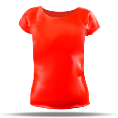 Schwarzes Latex-T-Shirt für Herren, Gummioberteil, Gummijacke mit
