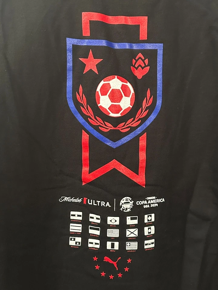 NUEVO Puma Michelob Ultra Copa America 2024 Sudadera con Capucha Negra 65861803 Para Hombre Talla Grande Foto 4 de 4