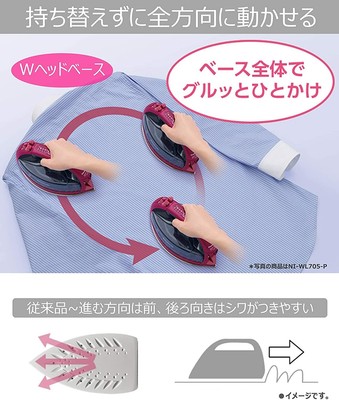 Panasonic Cordless Steam W-Head Iron Silver NI-WL605-S New Weight 