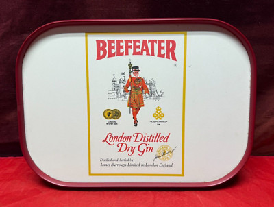 VINTAGE CLOVER LEAF PRODUCT BEEFEATER DRY GIN ADVERTISING MELAMINE TRAY EXCELLEN
