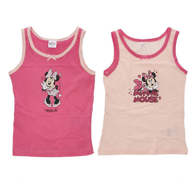 Unterwäsche Mädchen Unterhemd Minnie Mouse Trägerhemd 2er Pack 98/104 110/116
