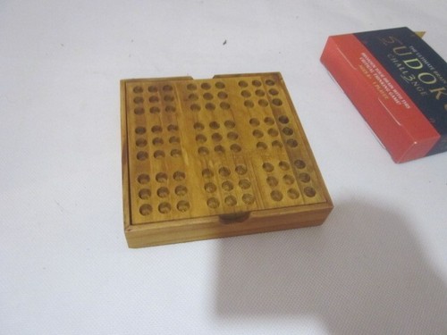 sudoku game in wooden piece and ad cover top see photos - Picture 9 of 14