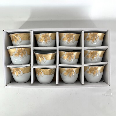 Alpine Cuisine Germany Espresso Tea Cup Coffee Boxed Set 12 Porcelain Aramco NEW