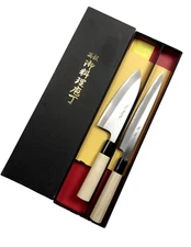 Japanese Chef's Sushi Knife Yanagi 210mm Deba 150mm set AKANEZAKURA