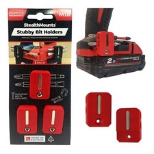 Stealth Mounts RED Stubby Bit Holder for Milwaukee M18