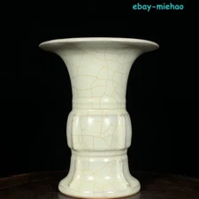 7-inch exquisite antique Song official kiln moon white glazed halberd statue