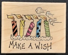 Embossing Arts Birthday Candles Make A Wish Rubber Stamp