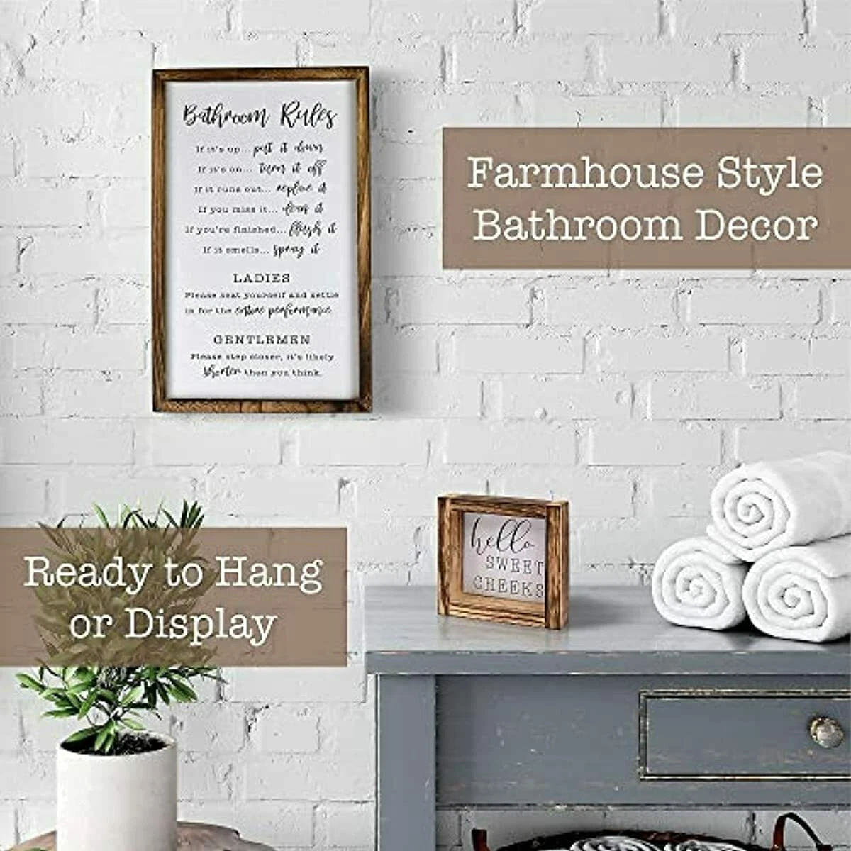 Bathroom clearance sign decor