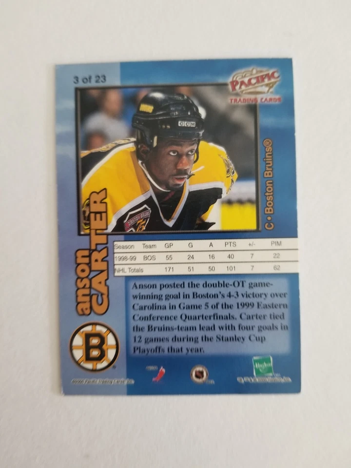 Anson Carter 2000 Pacific SLU Kenner Starting Lineup Card - Image 2 of 2