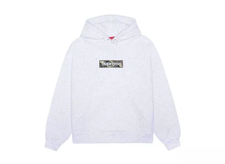 Sweat à capuche Supreme Box Logo gris cendre (23FW)