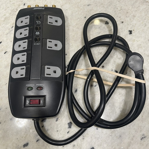 Prime Surge Protector Power Strip Ethernet Cable Telephone Coaxial Protection