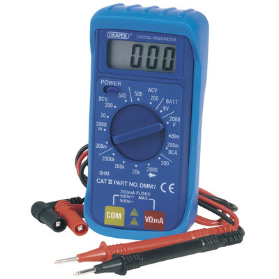 Draper 16 Funktionen Digital Multimeter mit Prüfspitzen & Gummipufferabdeckung
