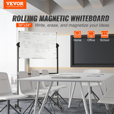 Rolling Magnetic Whiteboard, Double-sided Mobile Whiteboard 36x24 Inches, School