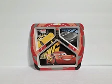 Zak! Disney Cars Lightening McQueen Kids Melamine 3 Section Divided Plate 