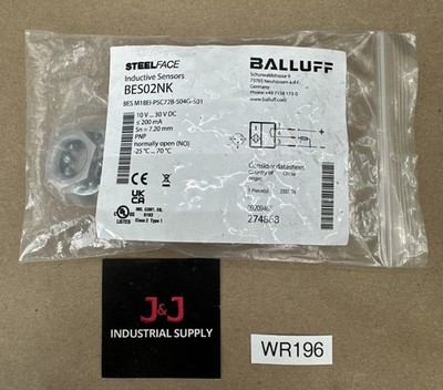 BALLUFF BES M18ML-PSC50A-S04G-W01 Steel Face Inductive Sensor BES20NK 10-30V 7.2