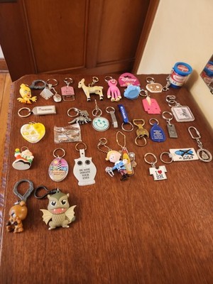 Mixed Lot of 30 Collectible Misc Key Chains Various Size Styles