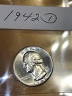 1942-D Washington 25C Silver Quarter / UNC