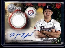 2025 Topps Holiday Baseball Wyatt Langford Player Auto Relic 12/25 CASE HIT! NM