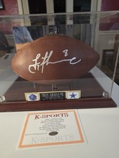 Troy Aikman Dallas Cowboys Signed Football COA W) Custom Display Case