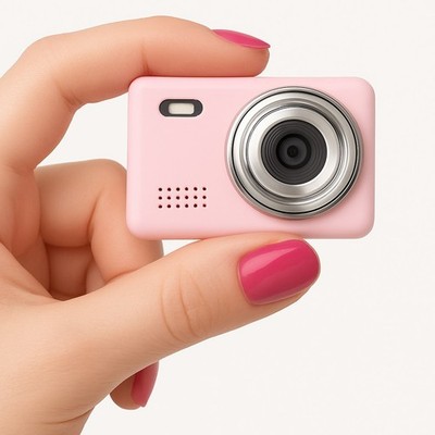 Mini Pink  Digital Camera Keychain   HD 1080P -cute gift for kids and adults