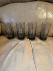 4-Vintage '70s Smokey Grey ‘H’Frosted Monogram Glasses — photo 3