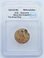 120-63 BC Mithridates ICG Genuine Black Sea Kingdom The Great King Ancient U1407
