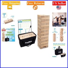 Giant Tumble Timber Toy 56-Piece Pine Wood Block Set for Kids  Adults