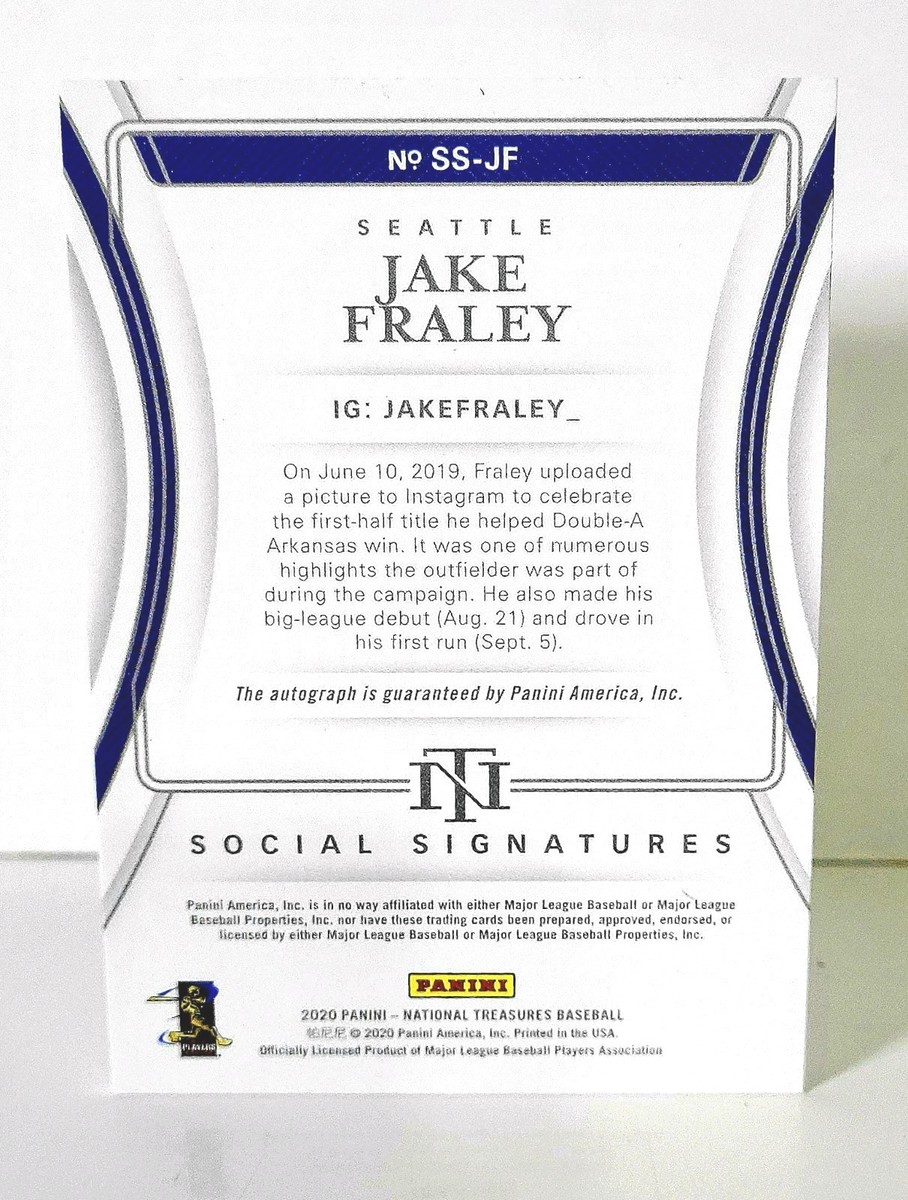 2020 Panini National Treasures Social Signatures /99 Jake Fraley 