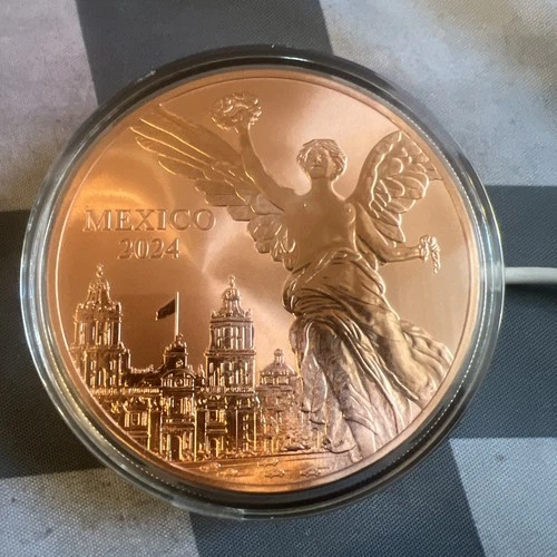 2024 Mexico Libertad Sunset Reverse Proof 5 oz AVDP Copper Tribute Large Round