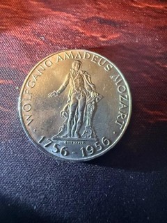 25 Schilling Österreich Wolfgang Amadeus Mozart 1956